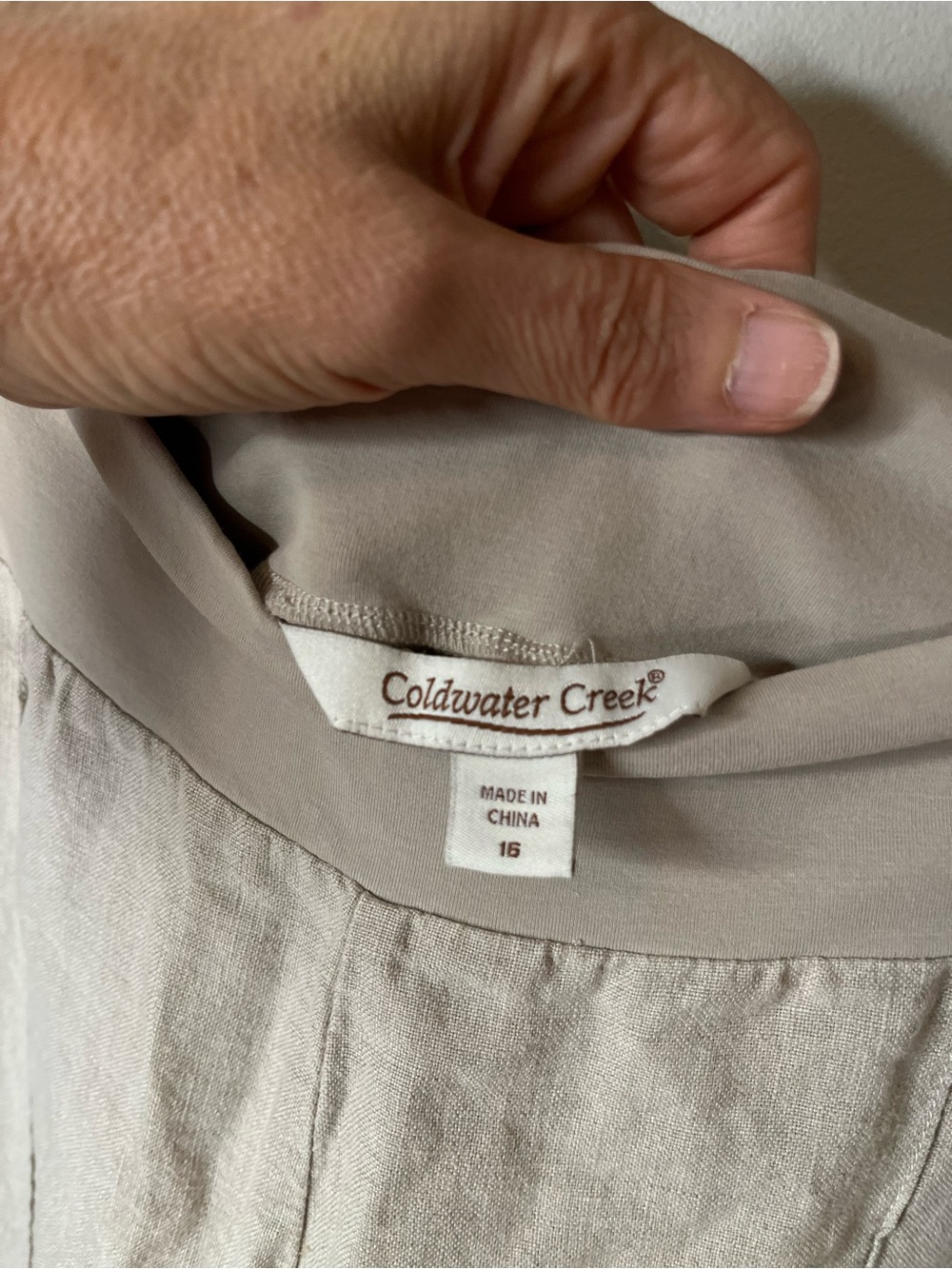 Coldwater Creek Beige 100% Linen Pull On Straight Leg Pants - Picture 2 of 6